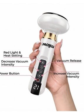 MiLOW White & Gold Facial Vacuum Device